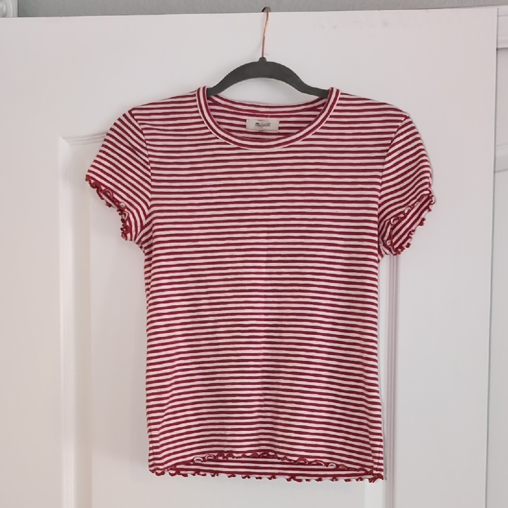 Madewell Red and White Striped Tee